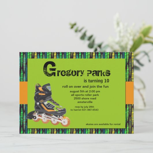 Uitnodiging voor rolbladpartij (Staand voorkant)