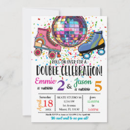 Uitnodiging voor Roller Skating Disco Dubbel Feest