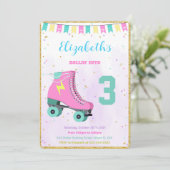 Uitnodiging voor rolschaatsen (Staand voorkant)