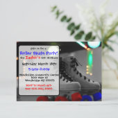 Uitnodiging voor rolschaatsen (Staand voorkant)