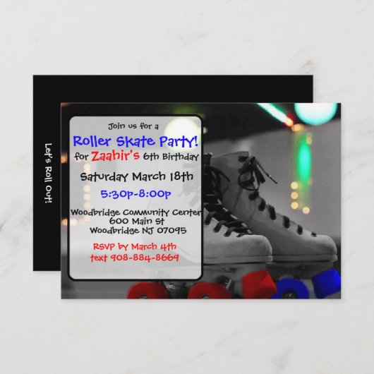 Uitnodiging voor rolschaatsen (Voorkant / Achterkant)