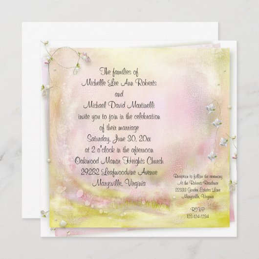 Uitnodiging voor Romance op het plein (Voorkant / Achterkant)