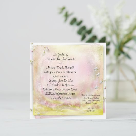 Uitnodiging voor Romance op het plein (Staand voorkant)