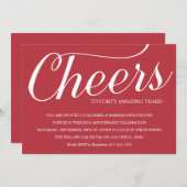 Uitnodiging voor romantisch 40-jarig huwelijksfees (Voorkant / Achterkant)