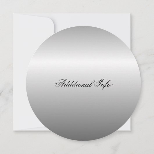 Uitnodiging voor ronde muziekstripes, zwart-wit (Achterkant)