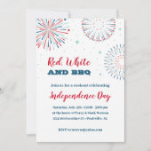 Uitnodiging voor rood, wit en BBQ (Voorkant)