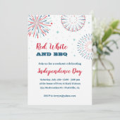 Uitnodiging voor rood, wit en BBQ (Staand voorkant)