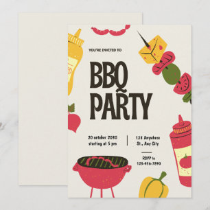 Uitnodiging voor Rood & Zwart BBQ-feest met opvall