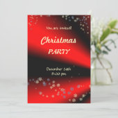 Uitnodiging voor Rood Zwart Kerstfeest (Staand voorkant)