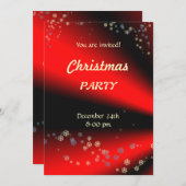 Uitnodiging voor Rood Zwart Kerstfeest (Voorkant / Achterkant)