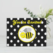 Uitnodiging voor roodbruin bijen - geel / zwart (Staand voorkant)