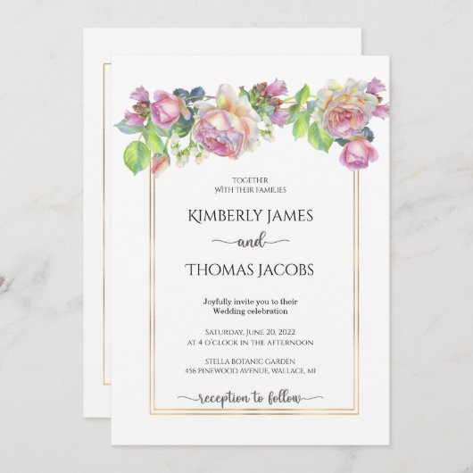 Uitnodiging voor Roos-weddenschap (Voorkant / Achterkant)