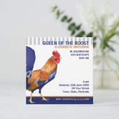 Uitnodiging voor Rooster Stripes (Staand voorkant)