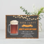 Uitnodiging voor root bier verjaardagsfeestje (Staand voorkant)