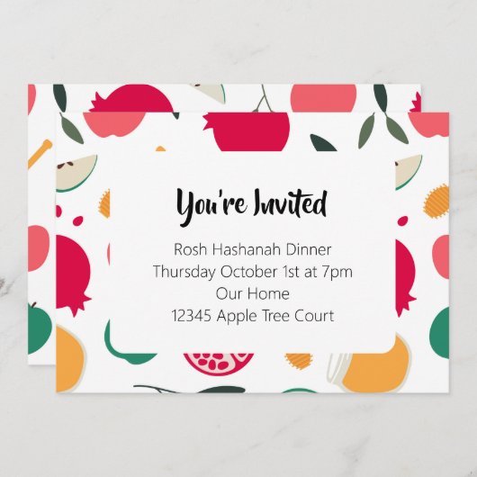 Uitnodiging voor Rosj Hasjana (Voorkant / Achterkant)