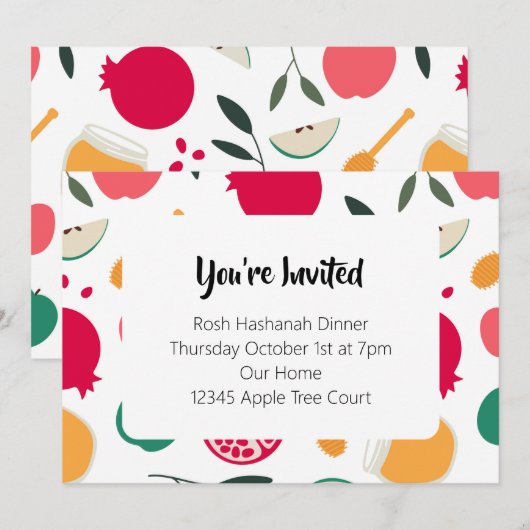 Uitnodiging voor Rosj Hasjana (Voorkant / Achterkant)