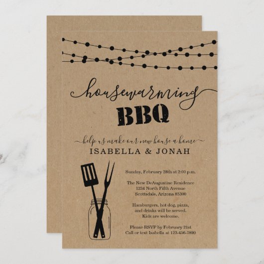 Uitnodiging voor Rotische Housewarming BBQ (Voorkant / Achterkant)