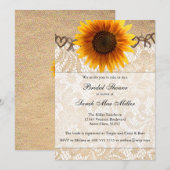 Uitnodiging voor Rotische zonnebloem - wijnbridal (Voorkant / Achterkant)