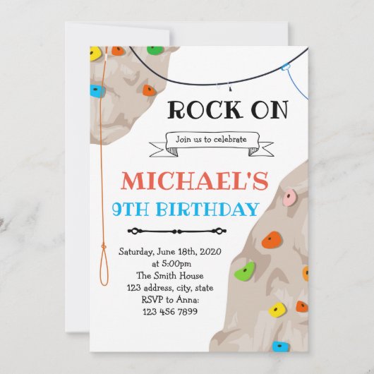 Uitnodiging voor rotsklimfeestkaart (Voorkant)