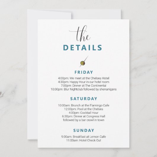 Uitnodiging voor routebeschrijving van een vrijgez (Achterkant)