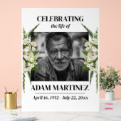 Uitnodiging voor rouwdienst - Levensviering Bloem Acryl Bord (Huwelijk)