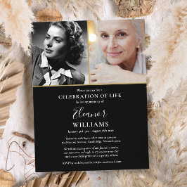 Uitnodiging voor rouwdienst met 2 foto's ter vieri