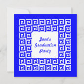 Uitnodiging voor Royal Blue & White Key Afstudeerd (Voorkant)