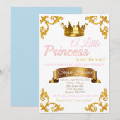 Uitnodiging voor Royal Princess Baby Shower (Voorkant / Achterkant)