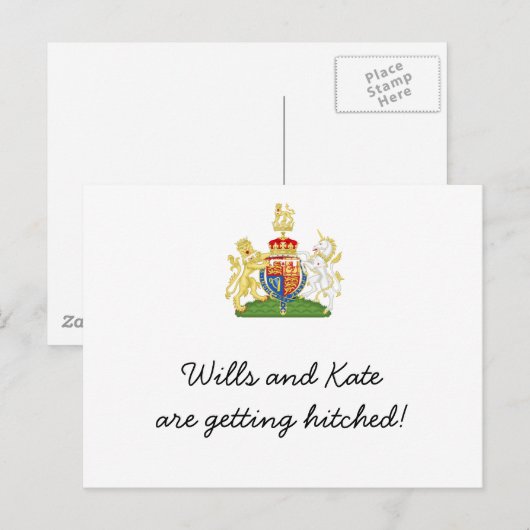 Uitnodiging voor Royal Wedding Party (Voorkant / Achterkant)