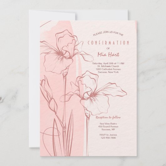Uitnodiging voor roze bevestiging (Voorkant)