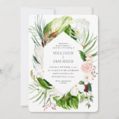 Uitnodiging voor roze, blauwgroen en orchidee trop (Voorkant)