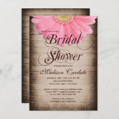 Uitnodiging voor Roze Daisy Bridal in Roestland (Voorkant / Achterkant)