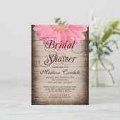 Uitnodiging voor Roze Daisy Bridal in Roestland (Staand voorkant)