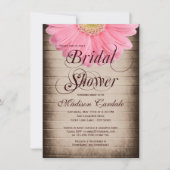 Uitnodiging voor Roze Daisy Bridal in Roestland (Voorkant)