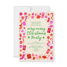 Uitnodiging voor roze en rode feestdagen