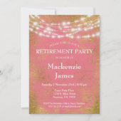 Uitnodiging voor roze goudlampjes (Voorkant)