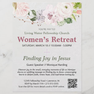 Uitnodiging voor Roze Kant Lente Bloemen Dames Ret Flyer