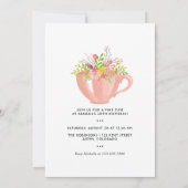 Uitnodiging voor roze lente- en feestdag (Achterkant)