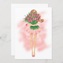 Uitnodiging voor roze lente- en feestdag