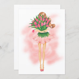 Uitnodiging voor roze lente- en feestdag