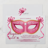 uitnodiging voor roze masker (Voorkant / Achterkant)
