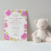 Uitnodiging voor Roze Pioenrozen Baby Shower