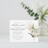 Uitnodiging voor roze rozen bloemencelificatie van (Staand voorkant)