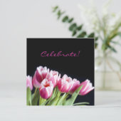 Uitnodiging voor roze tulpbuis van de Jubileum (Staand voorkant)