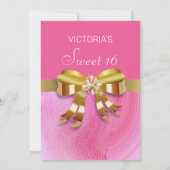 uitnodiging voor roze verjaardag (Achterkant)