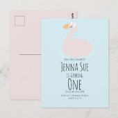 Uitnodiging voor roze verjaardagsfeestje voor liev (Voorkant / Achterkant)