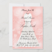 Uitnodiging voor rozen Peach Bridal Shower (Voorkant)