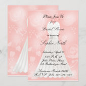 Uitnodiging voor rozen Peach Bridal Shower (Voorkant / Achterkant)