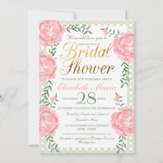 Uitnodiging voor Rozen van de Franse tuin (Voorkant)