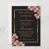 Uitnodiging voor Rozen van Elegant Pink Wedding (Voorkant)